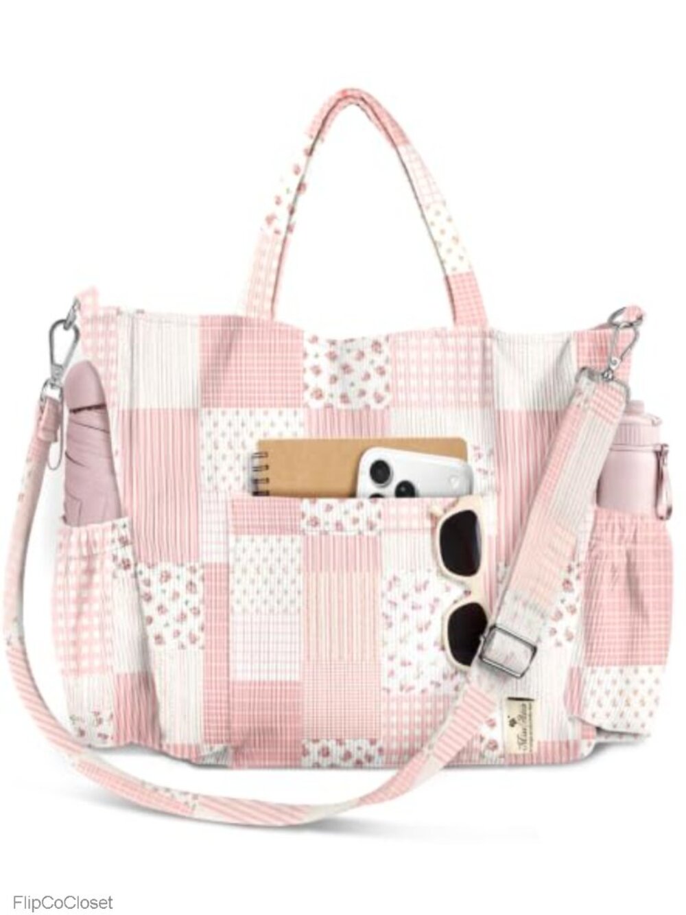 Corduroy Crossbody Tote Bag for Women Fits 15 inch Laptop Multi Pocket
